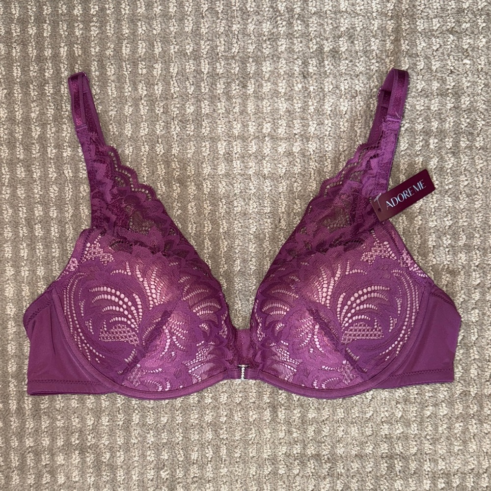 Adore Me Plum Lace Bra